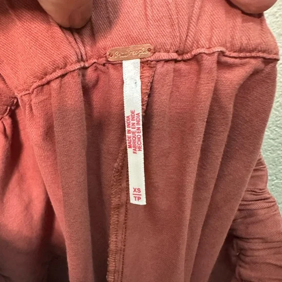 Free People Day in the Life Slouchy Pleated Barrel Burnt Henna Boho Pants XS - Picture 5 of 7